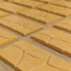 Caramelized white blonde chocolate close-up